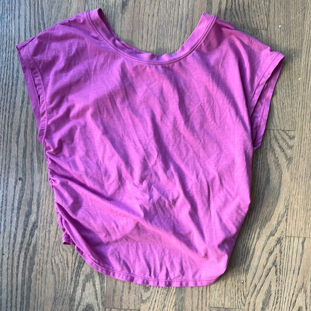 Zella Girl Pink and Purple Cap Sleeve Muscle Tee